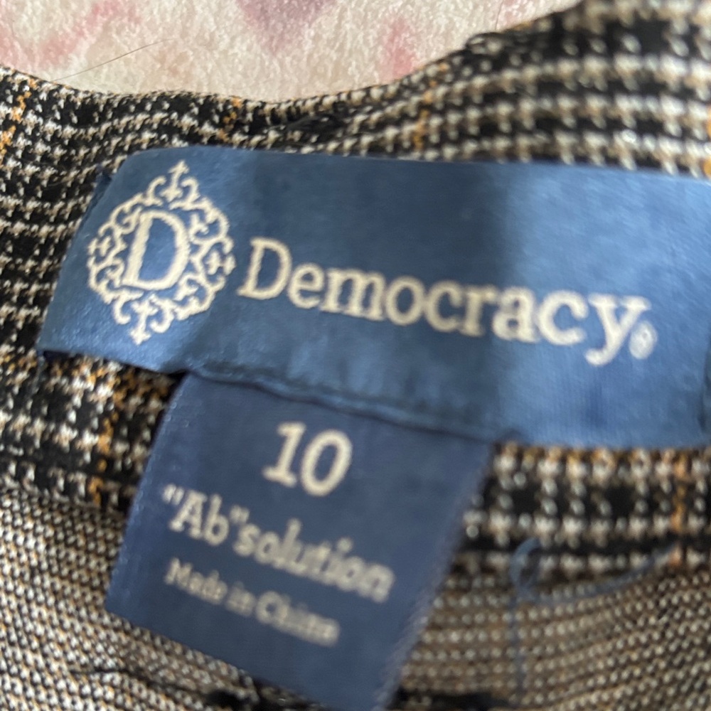 Men’s Inspired Plaid Pants For Women- Brown/Gray/Gold NWT - Picture 3 of 4